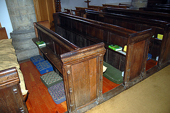 Benches on the north side of the nave August 2011